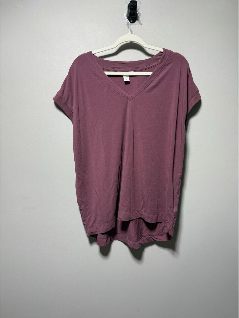 Athleta Avenue Tee V-Neck Cap Sleeve XL Gym Yoga Athleisure Mauve